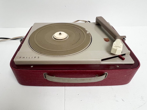 Image 1 of Refurbished Vintage Philips Gramophone Player And Tube Radio, 1960'S