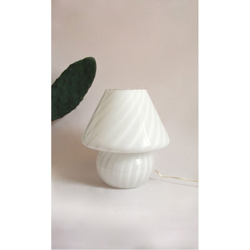 Lampada a fungo vintage in vetro di Murano con vortice, Italia, anni '70