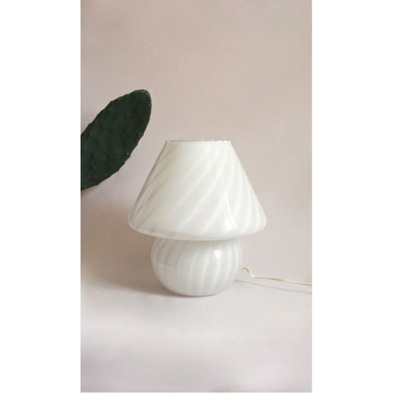 Image 1 of Lampada a fungo vintage in vetro di Murano con vortice, Italia, anni '70