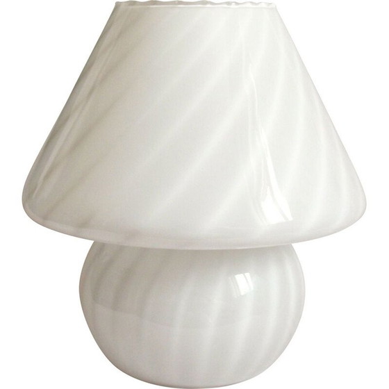 Image 1 of Lampada a fungo vintage in vetro di Murano con vortice, Italia, anni '70