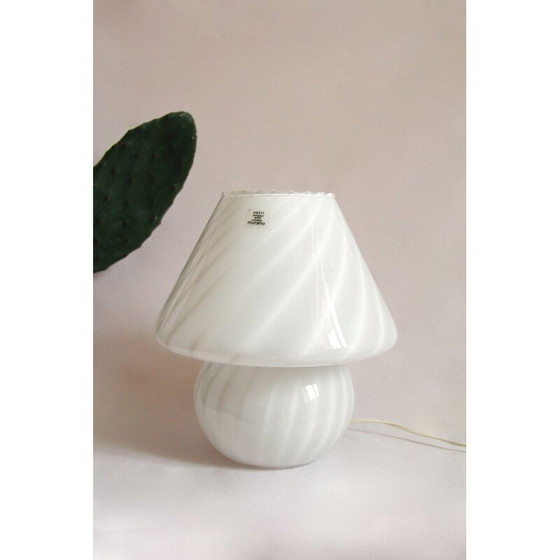 Image 1 of Lampada a fungo vintage in vetro di Murano con vortice, Italia, anni '70