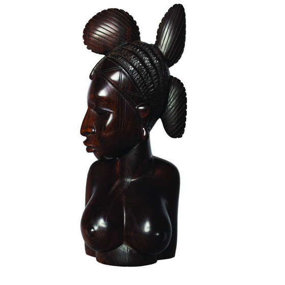 Image 1 of Exquisita escultura de ébano tallada de una joven fulani, Guinea, década de 1960
