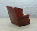 Chesterfield Style Tufted Oxblood Red Leather Lounge Wingchair, England, 1950s. Ref.: CH218