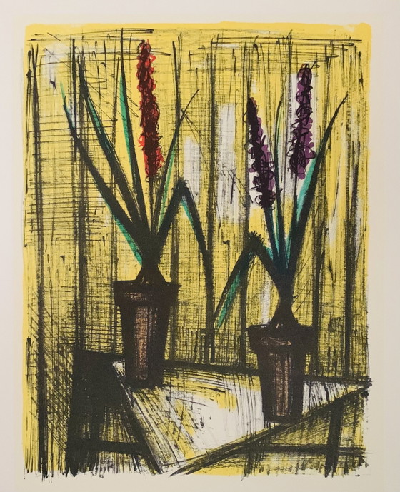 Image 1 of Bernard Buffet, "Fleurs 1967" Opening Promotion! Color Lithography.