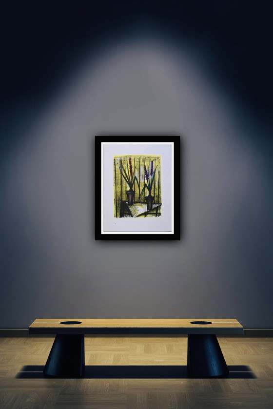 Image 1 of Bernard Buffet, "Fleurs 1967" Opening Promotion! Color Lithography.