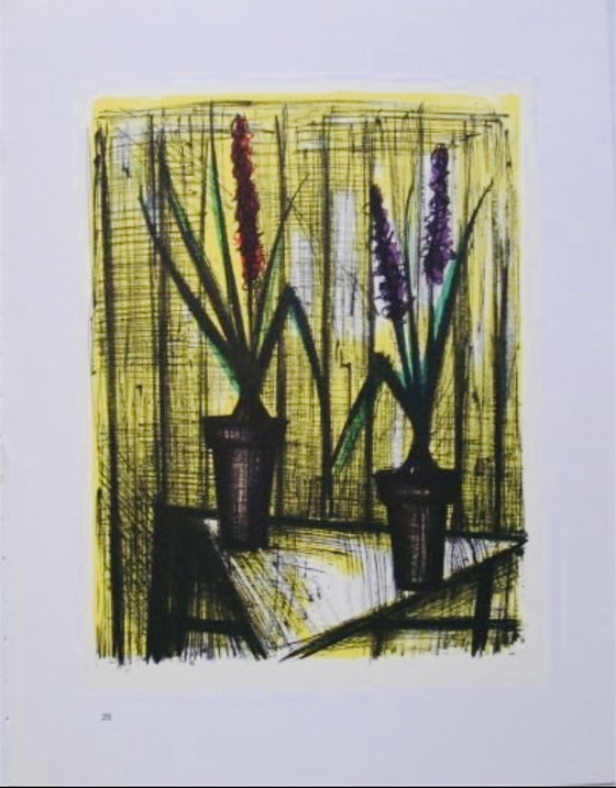 Image 1 of Bernard Buffet, "Fleurs 1967" Opening Promotion! Color Lithography.