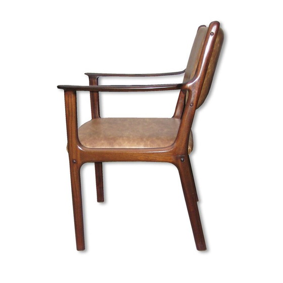 Image 1 of "PJ412" armchair in mahogany and leather, Ole WANSCHER - 1960s