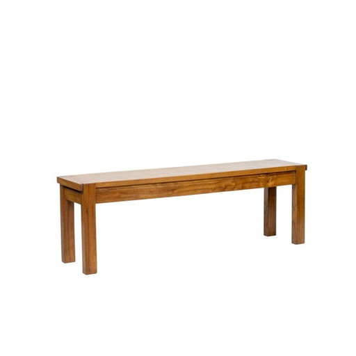 Vintage elmwood bench by Maison Seltz, France 1960