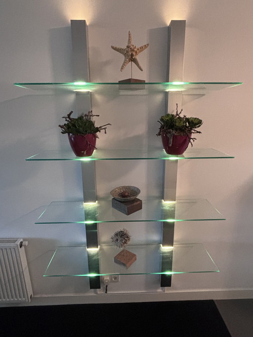 Modern Glass Wall Unit Equipped With Lighting