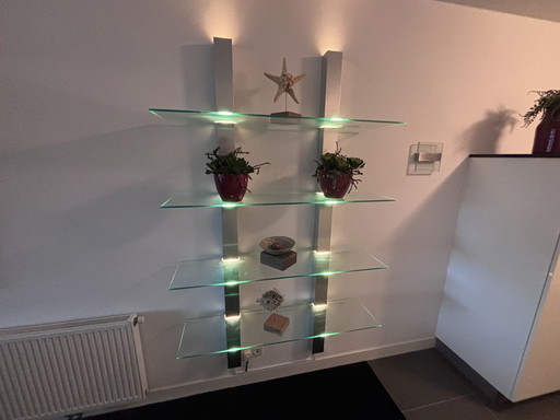 Modern Glass Wall Unit Equipped With Lighting