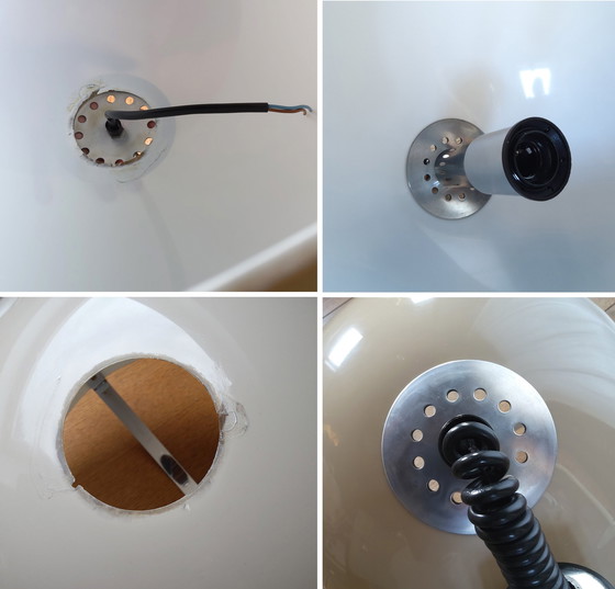 Image 1 of Vintage Brown/Beige Plexiglass 70'S Pendant Lamp With Pull Pendant And Chrome Handle