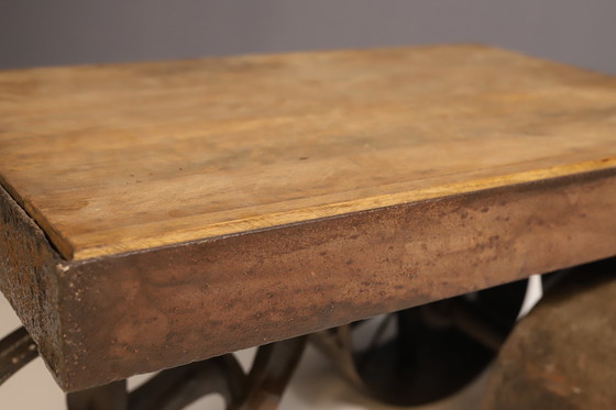 Image 1 of Mid Century Industrial Table On Wheels, 1950´S, Czechoslovakia