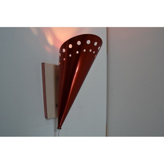 Image 1 of Vintage wall lamp in metal and wood, Czechoslovakia 1960