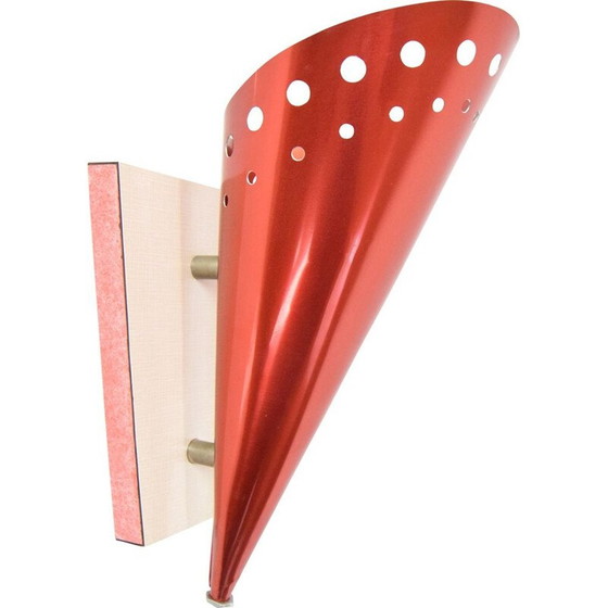 Image 1 of Vintage wall lamp in metal and wood, Czechoslovakia 1960