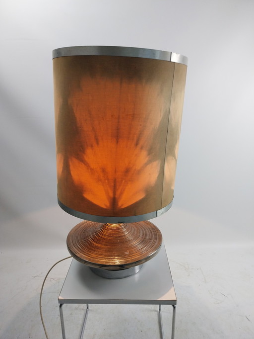 Lampe de table vintage en céramique chromée 1960