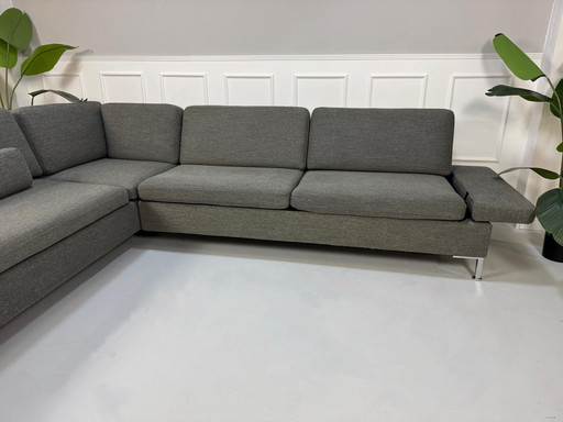 Brühl Alba corner sofa designer sofa couch gray fabric sleep function