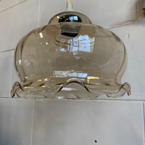 Image 1 of Glass pendant light from the 1970s