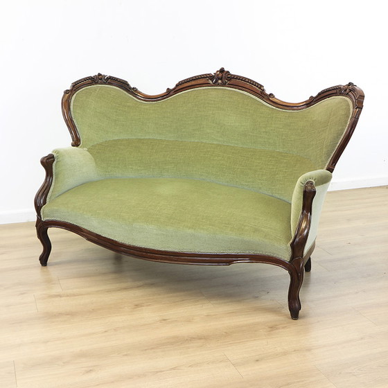 Image 1 of Mint green English Sofa