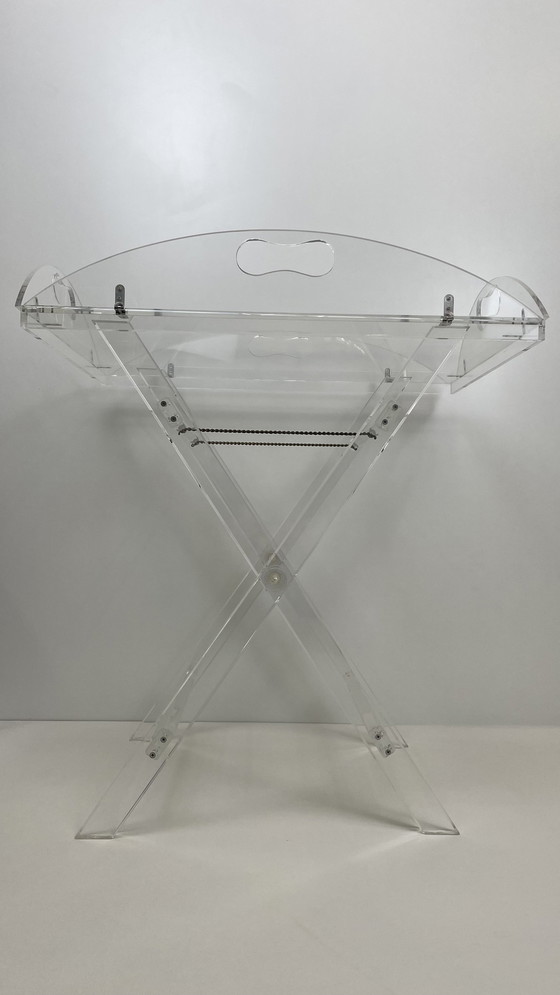 Image 1 of Vintage Acrylic Serving Table With Loose Tray