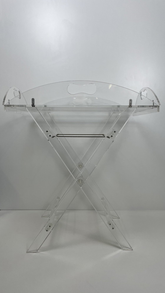 Image 1 of Vintage Acrylic Serving Table With Loose Tray