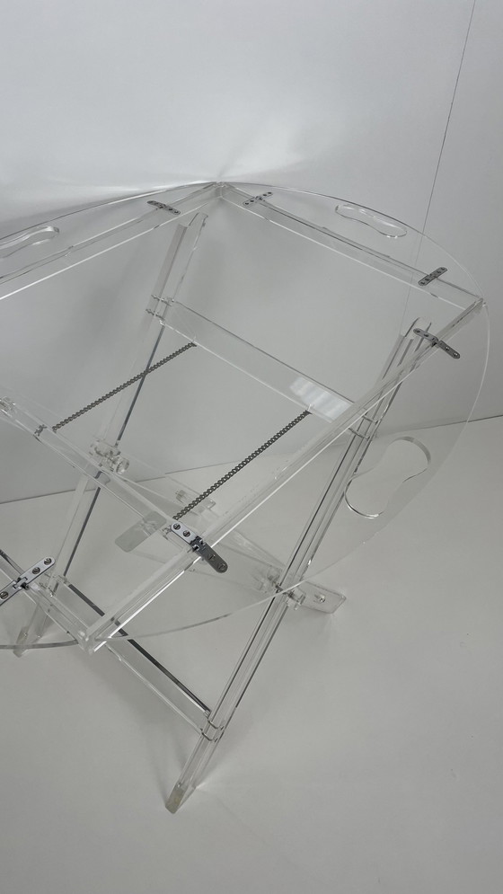 Image 1 of Vintage Acrylic Serving Table With Loose Tray