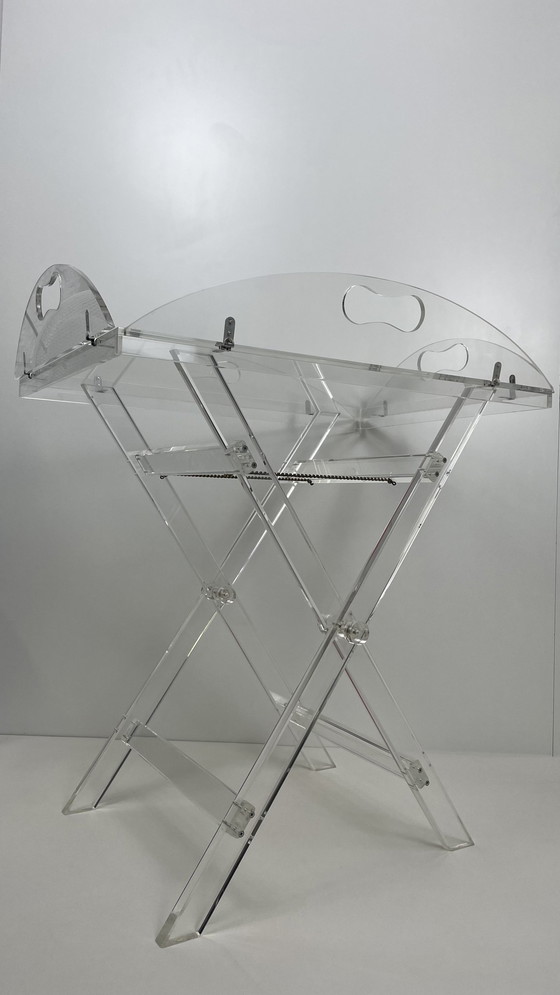 Image 1 of Vintage Acrylic Serving Table With Loose Tray