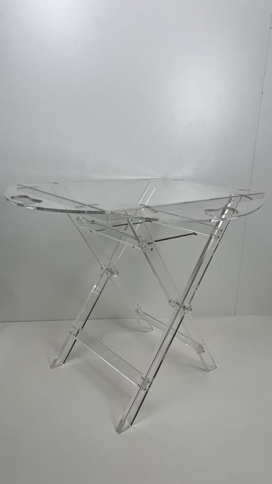 Image 1 of Vintage Acrylic Serving Table With Loose Tray