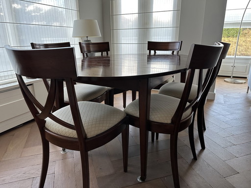 Cherry Table With Six Matching Chairs.