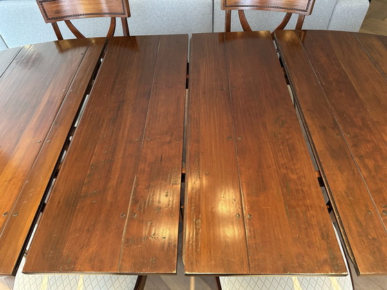 Image 1 of Cherry Table With Six Matching Chairs.