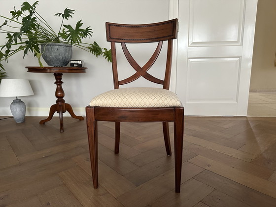 Image 1 of Cherry Table With Six Matching Chairs.