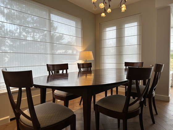 Image 1 of Cherry Table With Six Matching Chairs.