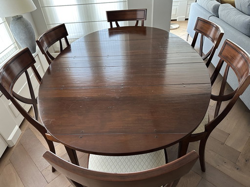 Cherry Table With Six Matching Chairs.