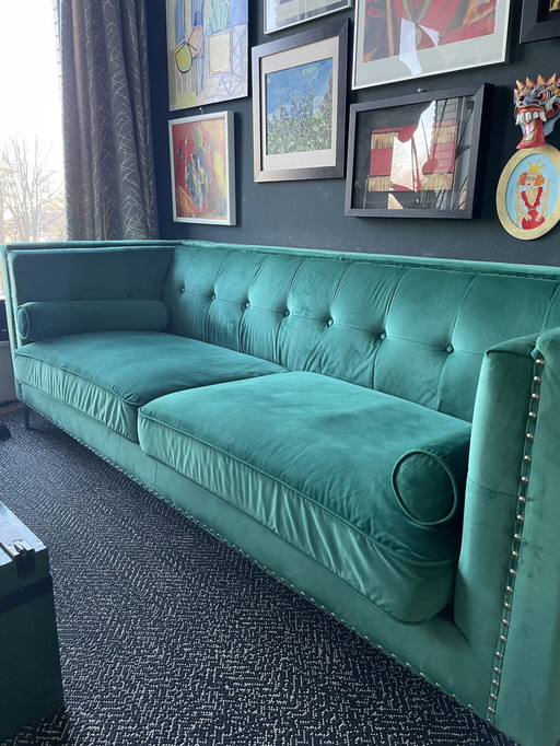 Green Velvet Sofa 