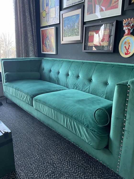 Image 1 of Green Velvet Sofa 