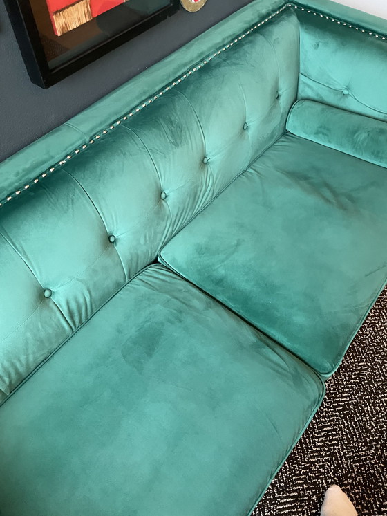 Image 1 of Green Velvet Sofa 