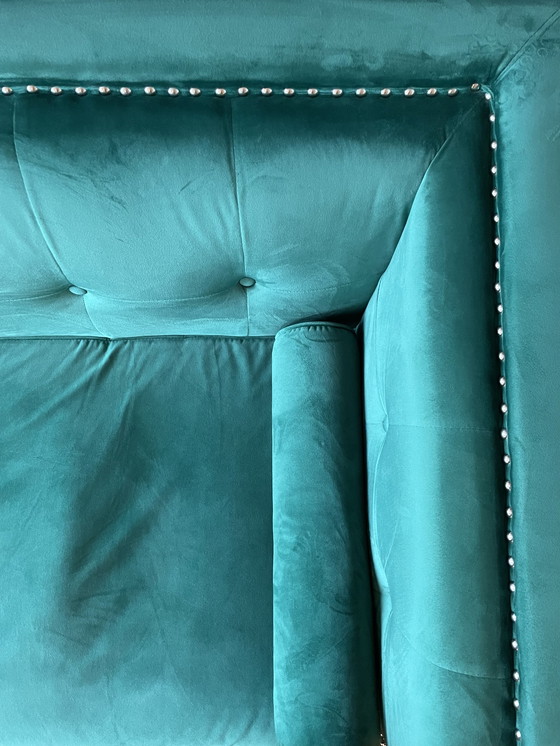 Image 1 of Green Velvet Sofa 