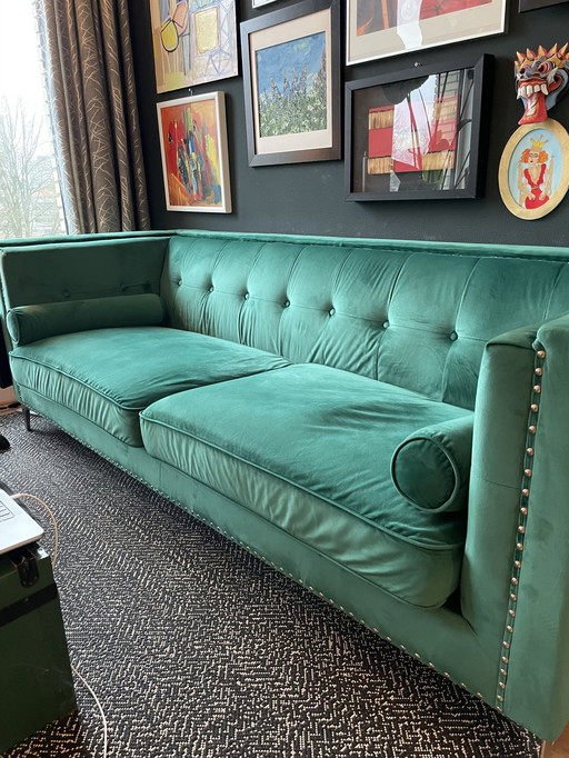 Green Velvet Sofa 