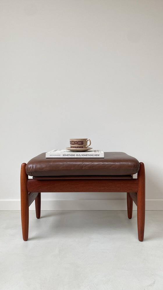 Image 1 of Side Stool / Hocker By Hans Olsen For Frem Rojle From The Sixties