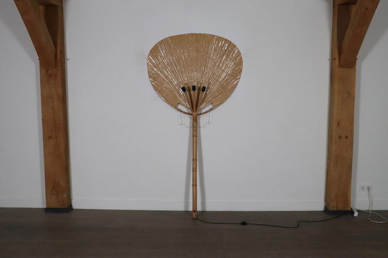 Image 1 of Large Uchiwa Floor Lamp By Ingo Maurer For M Design , Germany 1977