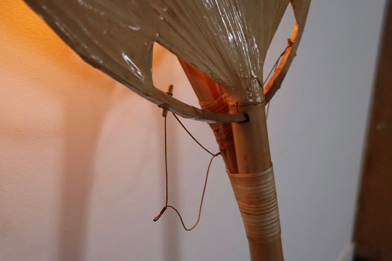 Image 1 of Large Uchiwa Floor Lamp By Ingo Maurer For M Design , Germany 1977