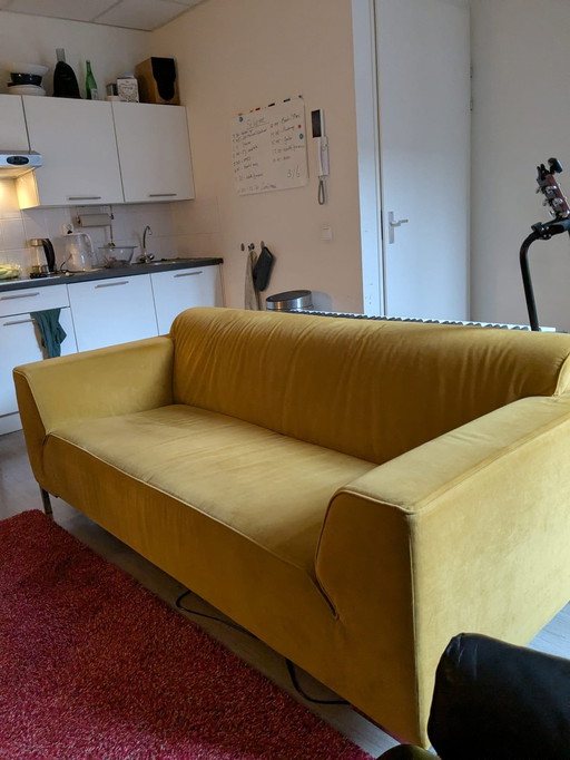 Designer Sofa Velvet Yellow