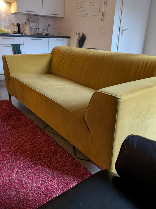 Designer Sofa Velvet Yellow