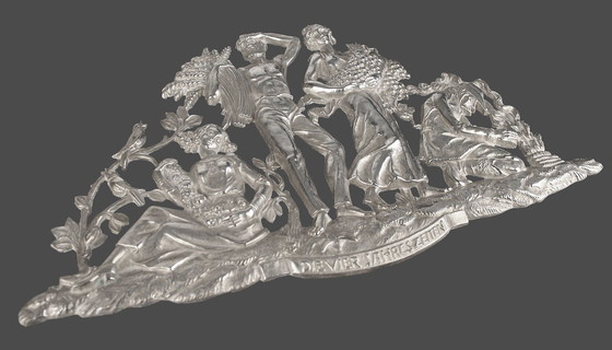 Image 1 of Very Large Art Deco Bronze Wall Sculpture