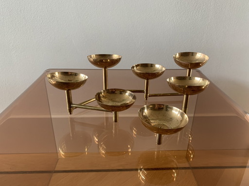 Set Of 7 Tea Light Holders, Brass, 1960s