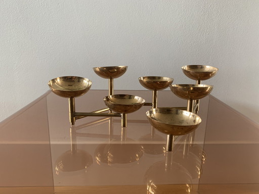 Set Of 7 Tea Light Holders, Brass, 1960s