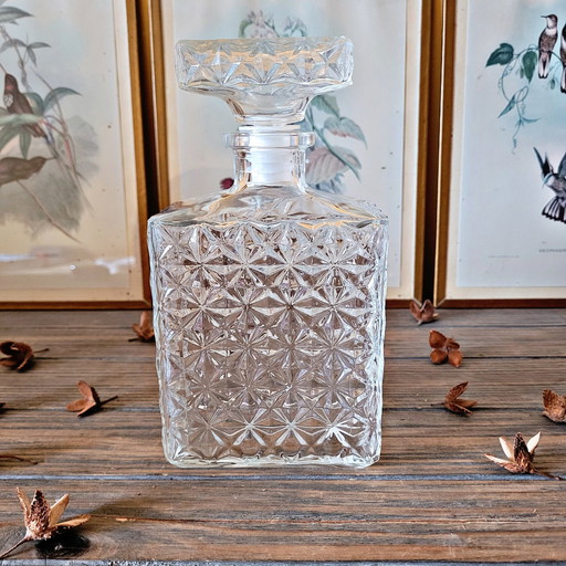 Rectangular Glass Whisky Decanter Made In France