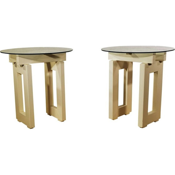 Image 1 of Pair of vintage white lacquered metal harnesses 1980s