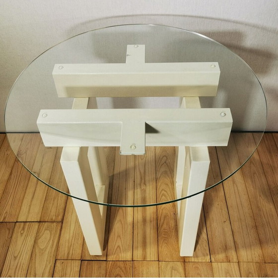 Image 1 of Pair of vintage white lacquered metal harnesses 1980s