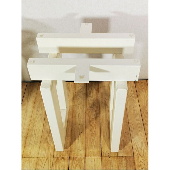 Image 1 of Pair of vintage white lacquered metal harnesses 1980s