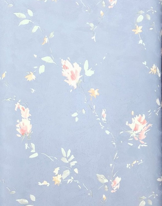 Image 1 of 12681 Vintage 90s Floral Wallpaper